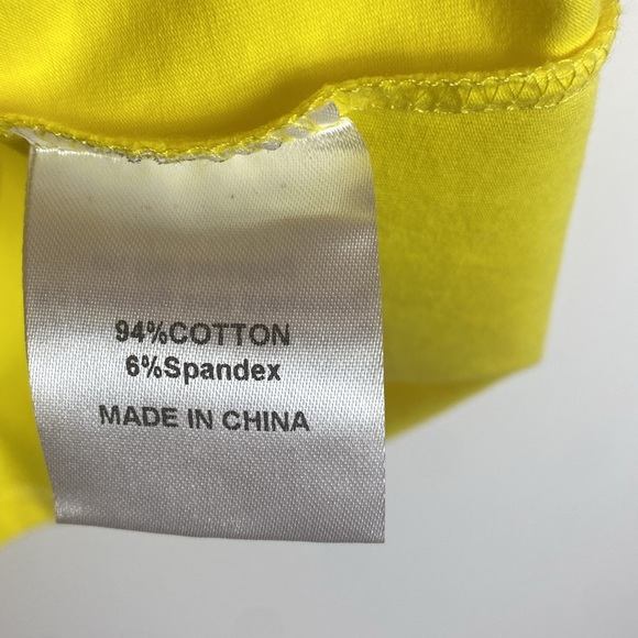 AZI Women's Yellow Top Flower Beaded Embroidered Design Short Sleeve Size L NEW - Picture 7 of 11